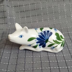 Dansk Pig Sage Song Pig Figurine Porcelain Floral Trinket